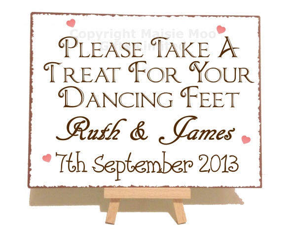 Personalised Dancing Feet Vintage Shabby Chic Style Metal Sign